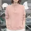 Nova coleção outono e inverno: uma blusa de fleece grossa, dupla-face, à prova de vento, de manga longa, que é ao mesmo tempo modeladora e quente, apresentando gola alta e design de pullover