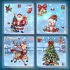 Decoración Fiesta de Navidad Efecto Diamante Colorido Alce Muñeco de Nieve Pegatinas Estáticas Brillo Papá Noel Pegatinas para Vidrio