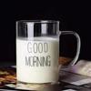 Taza de leche de vidrio, taza de leche resistente al calor, taza de extracción de café, taza de desayuno, impresión de logotipo, se puede personalizar, taza al por mayor