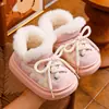 Novas Pantufas de Algodão Infantis EVA para o Inverno de 2026, Superfície de Couro, Impermeável, Pai-Filho, Antiderrapante, Quente, Sapatos de Algodão para Meninos