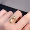 Anillo de Citrino de la Suerte Natural, Clásico Piedra Suelta Especificaciones 6*6mm Plata de Ley 925 Chapada en Oro Real de 18K Incrustado