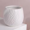Fabricante Creativo Procesado a Medida Rayas de Arte Escandinavo Macetas Decorativas de Cerámica Blanca para Plantar Adornos de Escritorio Más Vendidos