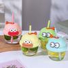 Vaso de Paja de Dibujos Animados de Pequeña Capacidad Vaso de Vidrio Portátil Vaso Shaker Vaso de Paja Vaso de Jugo Mini Vaso Vaso de Paja