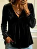 2026 Nuevo top de punto suelto de color liso, moda casual de manga larga con cuello en V para mujer, transfronterizo europeo y americano, Amazon