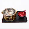 Cuenco de Arroz de Madera con Tapa, Vajilla Pequeña, Plato de Madera, Cuenco para Sushi, Cuenco para Cangrejos de Río, Plato para Servir, Gran Cantidad, Cubo Aislante/Aislamiento