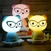 Oso patinador doctor lindo tercer toque lámpara de escritorio con protección ocular LED inteligente luz nocturna de mesita de noche suministro de papelería