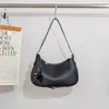 Bolsa Transversal de Couro Macio em Formato de Meia-Lua para Mulheres, Bolsa de Ombro/Axila de Couro Bovino de Primeira Camada Natural Vintage