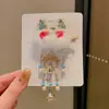 Pinza para el pelo de niña pequeña León Danzante Hanfu Borla Año Nuevo Accesorio para el pelo Peluca Princesa Lazo Adorno para el pelo Pinza para el pelo de niños