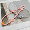 Corrente Colorida para Celular com Coração de Contas Casuais Lanyard de Pulso Coreano Park Caiying Pingente Personalizado Curto com Contas