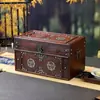 Caja de Madera Estilo Chino con Personaje Feliz Caja de Joyería Vintage Caja de Madera Vestido Antiguo Atrezo para Cine y Televisión Caja de Tocador de Dote Caja de Almacenamiento Antigua