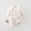 Ropa acolchada para recién nacidos, mameluco mariposa engrosado de 40g para recién nacidos, ropa de dormir de una pieza de algodón puro antibacteriano Clase A
