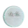 Pendientes de Acero de Titanio 316L, Tachuelas Lindas de Hueso de Oreja de Conejo, Pendientes con Diseño de Lazo, Joyería para Piercing de Oreja con Rosca Externa para Mujeres