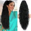 Peluca Xuchang estilo europeo y americano, cola de caballo larga rizada y ondulada para mujer, estilo voluminoso de onda de maíz, cola de caballo de clip, 30 pulgadas, venta al por mayor