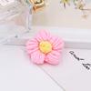 Broche de flores de ganchillo de lana con forma de flor de hojaldre tejida a mano, pendientes, horquilla, bolso, accesorios de joyería, material DIY