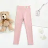 Leggings de Primavera y Otoño para Niñas Ropa Exterior de Algodón Puro para Primavera Pantalones Cepillados Pantalones Elegantes de Cintura Alta para Niña Pequeña para Bebé
