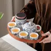 Taza de Té Portátil Estilo Chino de Porcelana Blanca con Patrón de Loto para Acampar al Aire Libre, Preparación Rápida de Té, Personalización de Regalos, Venta al por Mayor