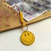 Llavero de cuero con cara sonriente creativa, bolsa para llaves, colgante decorativo, llavero de moda Ins, disponible