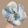 Goma para el pelo azul, Scrunchie grande, Cuerda para el pelo de alta gama estilo coreano, Accesorio para el pelo para moño trenzado