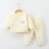 Roupas para recém-nascidos traje de roupa íntima térmica outono e inverno bebê recém-nascido algodão 0-6 meses traje de roupa de monge para bebê