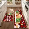Set Navideño Transfronterizo Tapete de Cocina Antideslizante Absorbente de Agua Absorbente de Aceite Tira Larga Tapete de Piso Entrada Baño Tapete Resistente al Desgaste Dropshipping