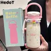 Botella de agua simple, taza térmica, acero inoxidable 316, diseño elegante, doble propósito con popote, portátil, gran capacidad, ideal para mujeres
