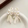 Brincos de Franja de Jasmim Francês Super Fada Estilo Floresta Brincos de Flor Exagerados Brincos Pequenos de Alta Qualidade que Afinam o Rosto para Mulheres