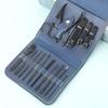 Set de 16 piezas Cortaúñas verde matcha Manicura casera Pinzas de belleza Set de cortaúñas Bolsa plegable Herramientas de belleza para uñas
