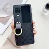 Padrão de couro adequado para capa de celular oppofindn2flip impressão em couro Find N3Flip marca de moda anel transversal