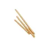 Pendientes de Botón con Colgante de Barra Recta Redonda Chapados en Oro Real de 14K que Conservan el Color, Colgantes para Collares, Accesorios DIY