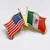 Broche de Alfinete Bandeira da Amizade Mexicano-Americana Medalha Dupla Face Distintivo Bandeira Metal Broche Mundial