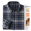 Camisa de franela a cuadros de alta gama, talla grande transfronteriza para hombre, casual, manga larga, abrigo para primavera y otoño de Amazon, camisa para hombre