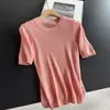 2026 Nuevo Top Corto de Punto Fino Ajustado con Pliegues Blusa Delgada para Mujer Venta al por Mayor H10AS99529