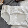 Renda Embelezada Pequena Floral 7A Antibacteriana Simples Roupa Íntima para Mulheres Cinza Algodão Puro Extensão da Virilha Menina Novo Estilo 2025 para Meninas