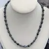 Collar de Piedra Negra Natural Estilo Francés Retro con Cuentas para Mujer Nueva Llegada Lujo Ligero Diseño de Nicho Combinable con Todo Cadena de Lana de Alta Gama