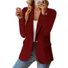 Novas cores 2025, estilo europeu e americano, blazer cardigã de manga longa liso mais vendido no outono para mulheres na Amazon e WISH