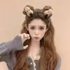 Tiara Fofa de Gatinho de Pelúcia para Mulheres 2025 Nova Outono e Inverno Grampo de Cabelo Alto Crânio Doce Desenho Animado Cachorrinho Tiara Acessórios de Cabelo