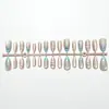 Amazon Cross-border Unhas Postiças Decorações de Unhas Cat Eye Pontas de Unha Unhas Amêndoa Unhas Postiças Gato Gradiente Atacado