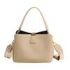Tendencia Transfronteriza Este Año: Bolso Cruzado de Hombro Casual Tejido Texturizado 2025, Bolso Cubo de Cuero Suave de Gran Capacidad para Mujer