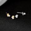 Nalan Plata Pura 999 Fresco y Dulce Estilo Ins Diseño Nicho Cuentas de Diamante Aretes para Mujer M05839