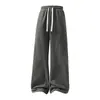 Pantalones casuales de tiro alto de color liso con cordón, estilo callejero holgado, joggers retro americanos, transfronterizos de Amazon, europeos y americanos