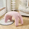Taburete para Cambiar Zapatos Estilo Crema Terciopelo de Cordero Gato Taburete Portátil para Entrada de Casa Taburete de Madera Maciza con Sentido Avanzado para Vestidor