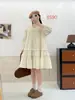 Ropa Nueva de Primavera y Otoño para Mujer Estilo Bosque Escote Encaje Jersey Vestido Casual Encaje Oreja de Madera Vestido Manga Linterna
