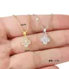 Colar Pingente Luochen Trevo da Sorte de Quatro Folhas com Zircônia Inlaid Luxo Acessível Pequena Fragrância Joia de Corrente de Clavícula Elegante de Alta Qualidade Nicho