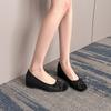 796-11 Flats Pequeños para Aumentar la Altura Punta Cuadrada Lazo Malla Plateada Transparente Zapatos de Mujer Casual Ropa de Trabajo Zapatos
