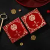 Nuevo Bolso Cuadrado Pequeño Rojo para Bloqueo de Puerta de Boda con Carácter de "Doble Felicidad", Sobre Rojo Creativo para Juego de Bienvenida de Boda para Abrir la Puerta