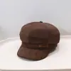 Gorra octogonal retro de gamuza para mujer, otoño e invierno, adelgazante, estilo británico, gorra de vendedor de periódicos, circunferencia de cabeza grande, gorra de béisbol versátil, venta al por mayor