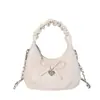 Bolso de Mano Plegado Dulce Estilo Coreano para Mujer, Nuevo Elegante Versátil Verano 2026 Bolso de Hombro Cruzado con Lazo