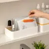 Productos de Cuidado de la Piel para Baño, Joyería, Lápiz Labial, Caja de Almacenamiento de Espejo, Caja de Almacenamiento de Escritorio, Caja Divisoria para Cajones