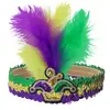 Accesorios de Carnaval Mardi Gras Brasileño Artículos Pequeños Diadema de Plumas y Lentejuelas Tocado Aro para la Cabeza Amazon Transfronterizo