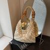 Bolsas de Palha Tendência para Mulheres no Verão de 2026, Nova Bolsa de Mão e Bolsa de Ombro Vazada da Moda para Férias na Praia Bolsa Tote